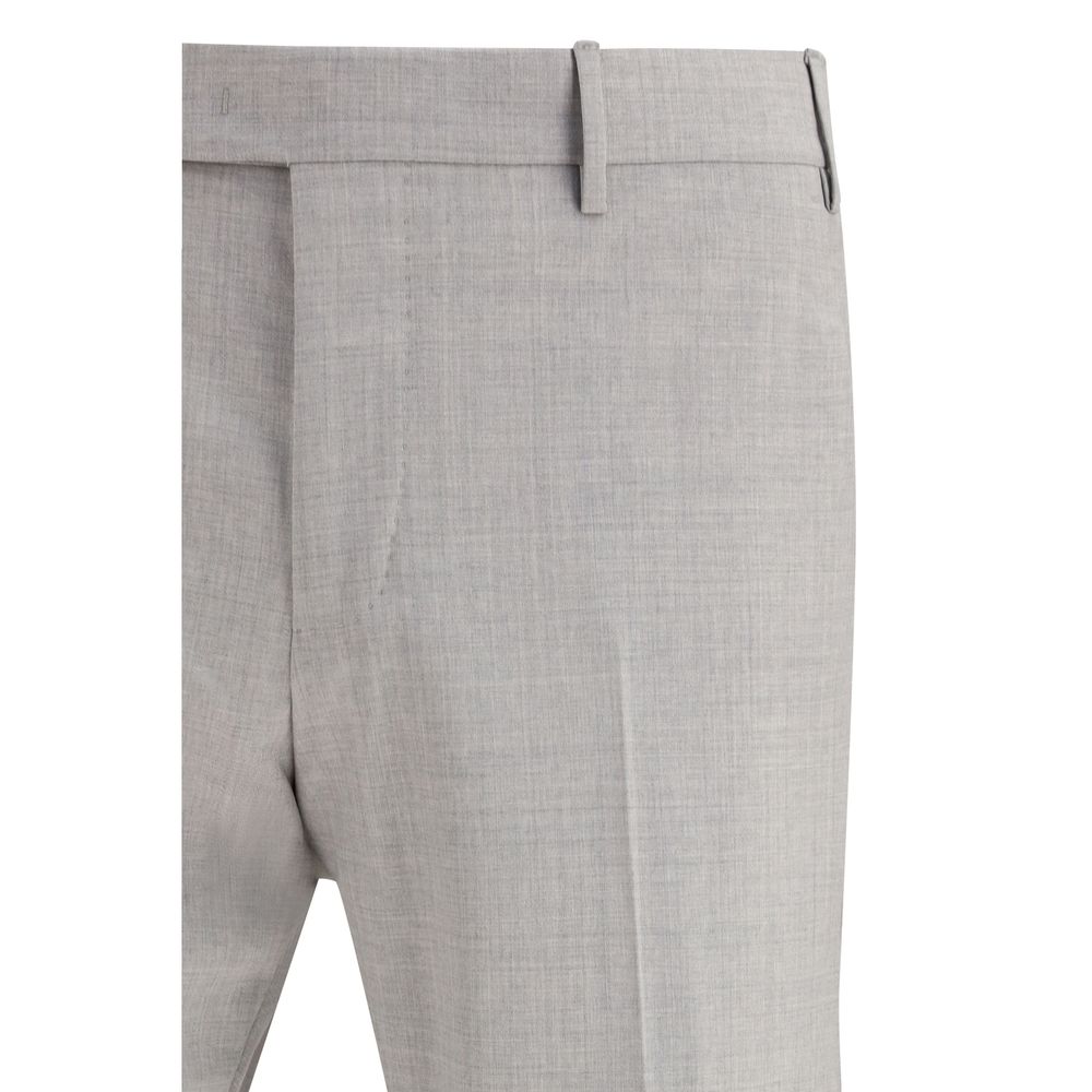 Gray Fleece Wool Dress Pants - ventzia