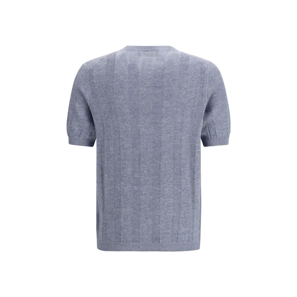Blue Linen T-Shirt - ventzia
