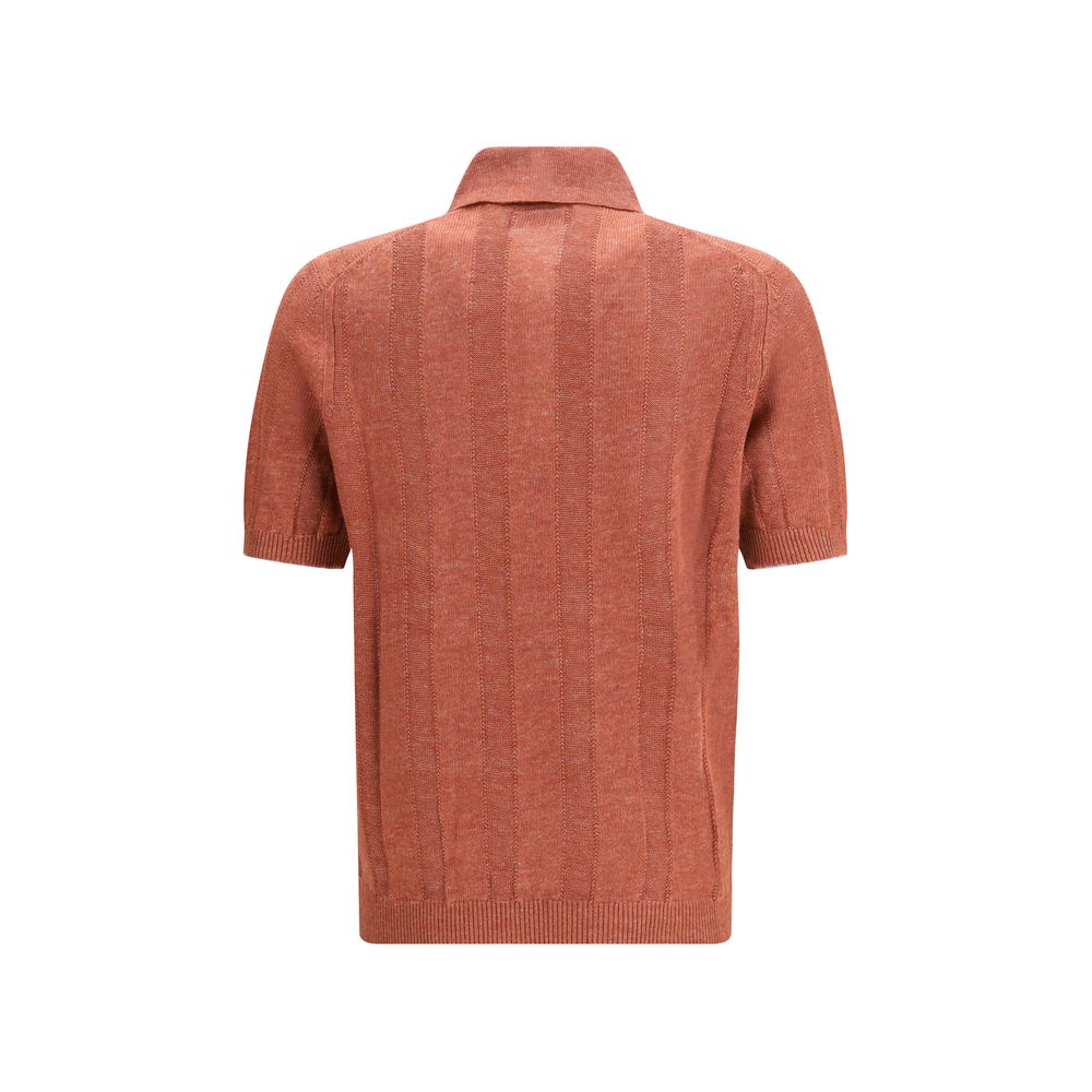 Orange Cotton Polo Shirt - ventzia