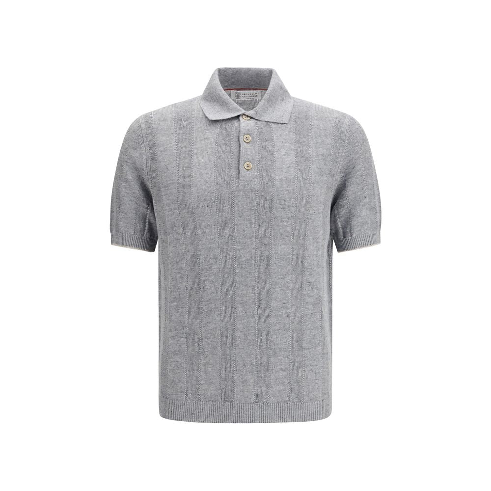 Gray Cotton Polo Shirt - ventzia