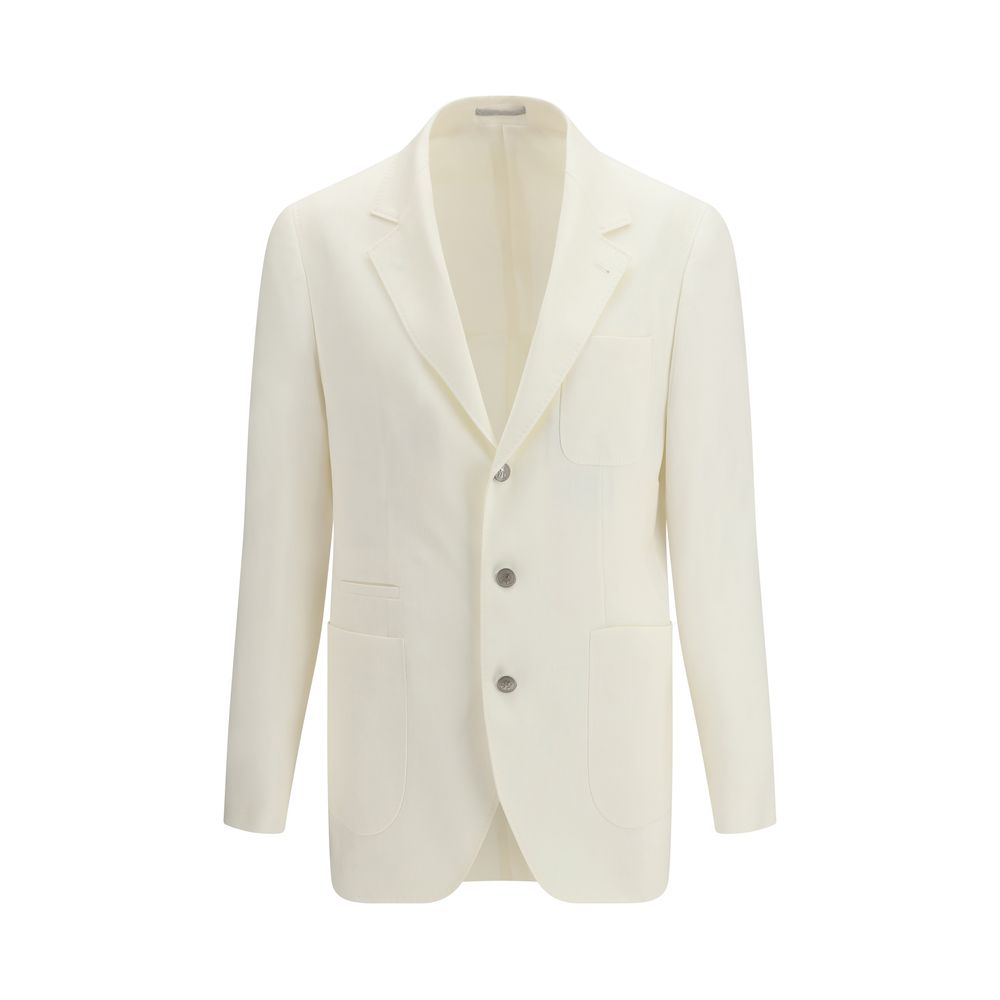 White Linen Blazer - ventzia