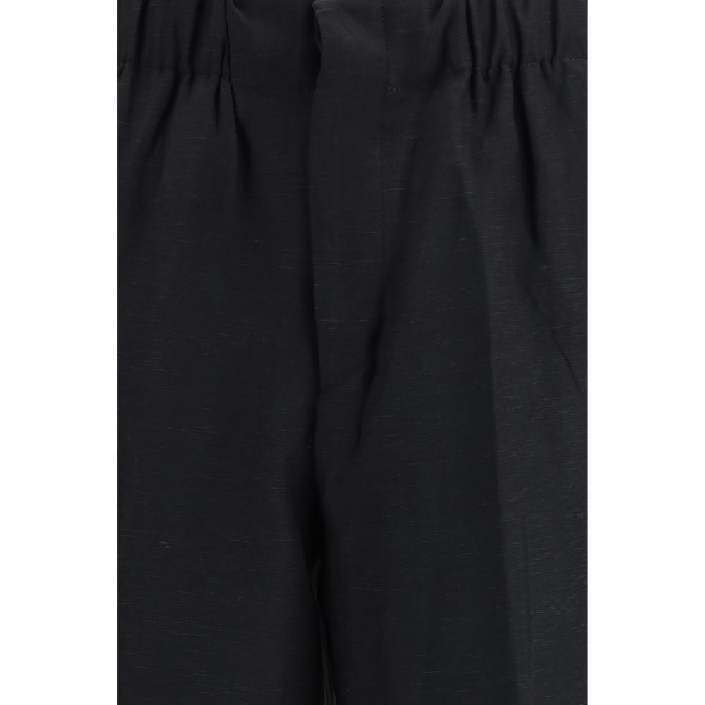 Black Viscose Casual Pants - ventzia