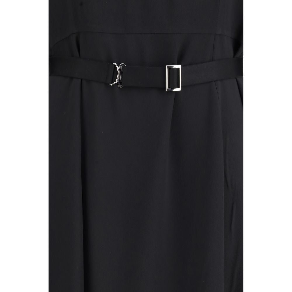 Black Wool Casual Dress - ventzia