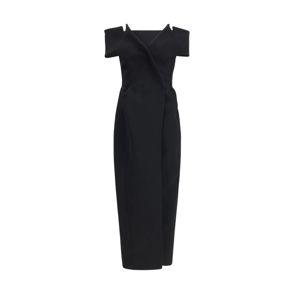 Black Polyester Cocktail Dress - ventzia