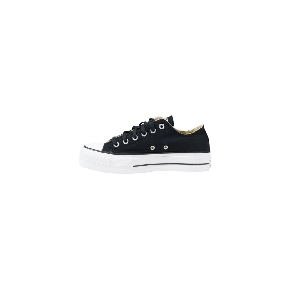 Black Fabric Platform Sneakers - ventzia