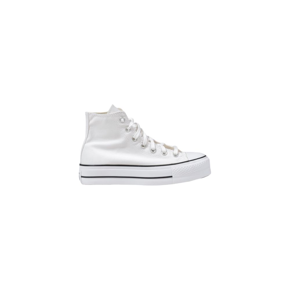 White Polyester Platform Sneakers - ventzia