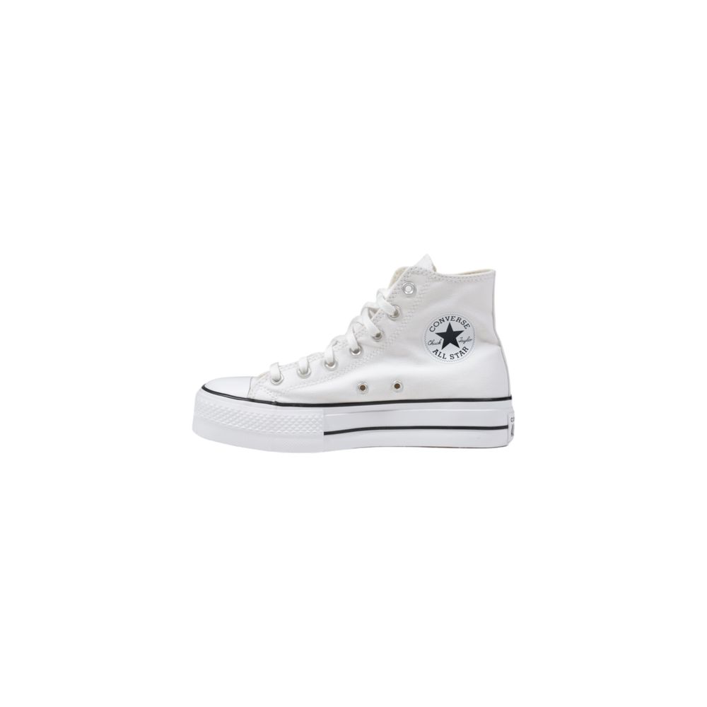 White Polyester Platform Sneakers - ventzia