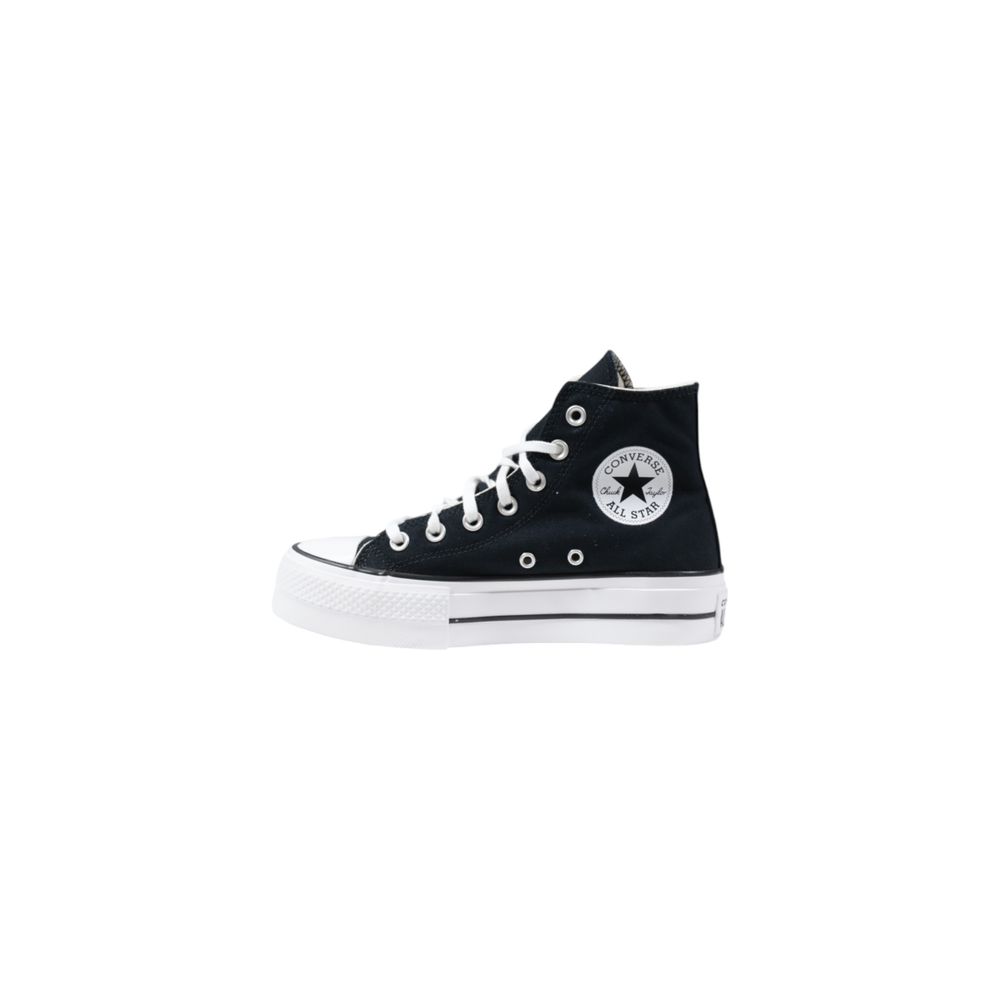 Black Polyester High Top Sneakers - ventzia