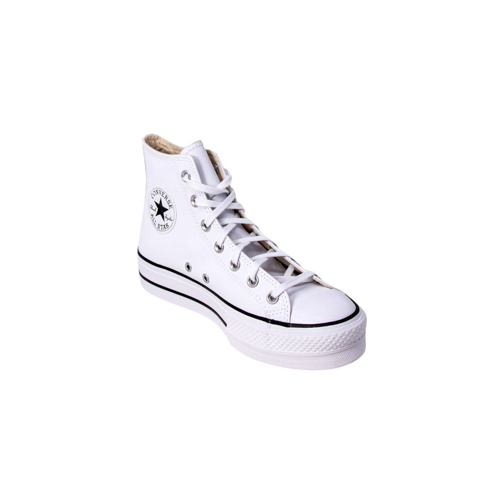 White Polyethylene Platform Sneakers - ventzia