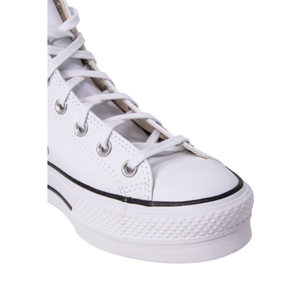 White Polyethylene Platform Sneakers - ventzia