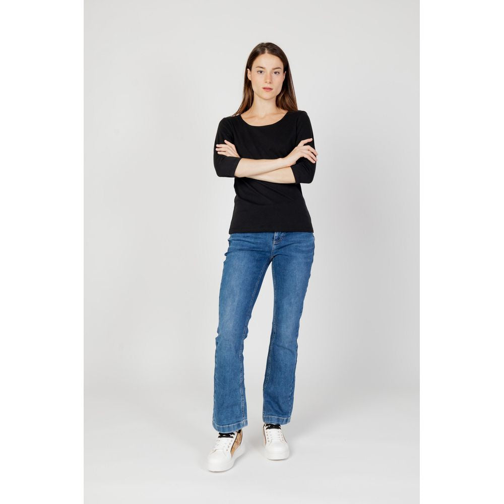 Black Cotton Long Sleeve T-Shirt - ventzia