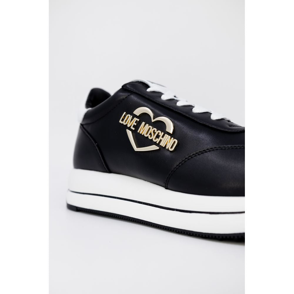 Black Leather Low Top Sneakers