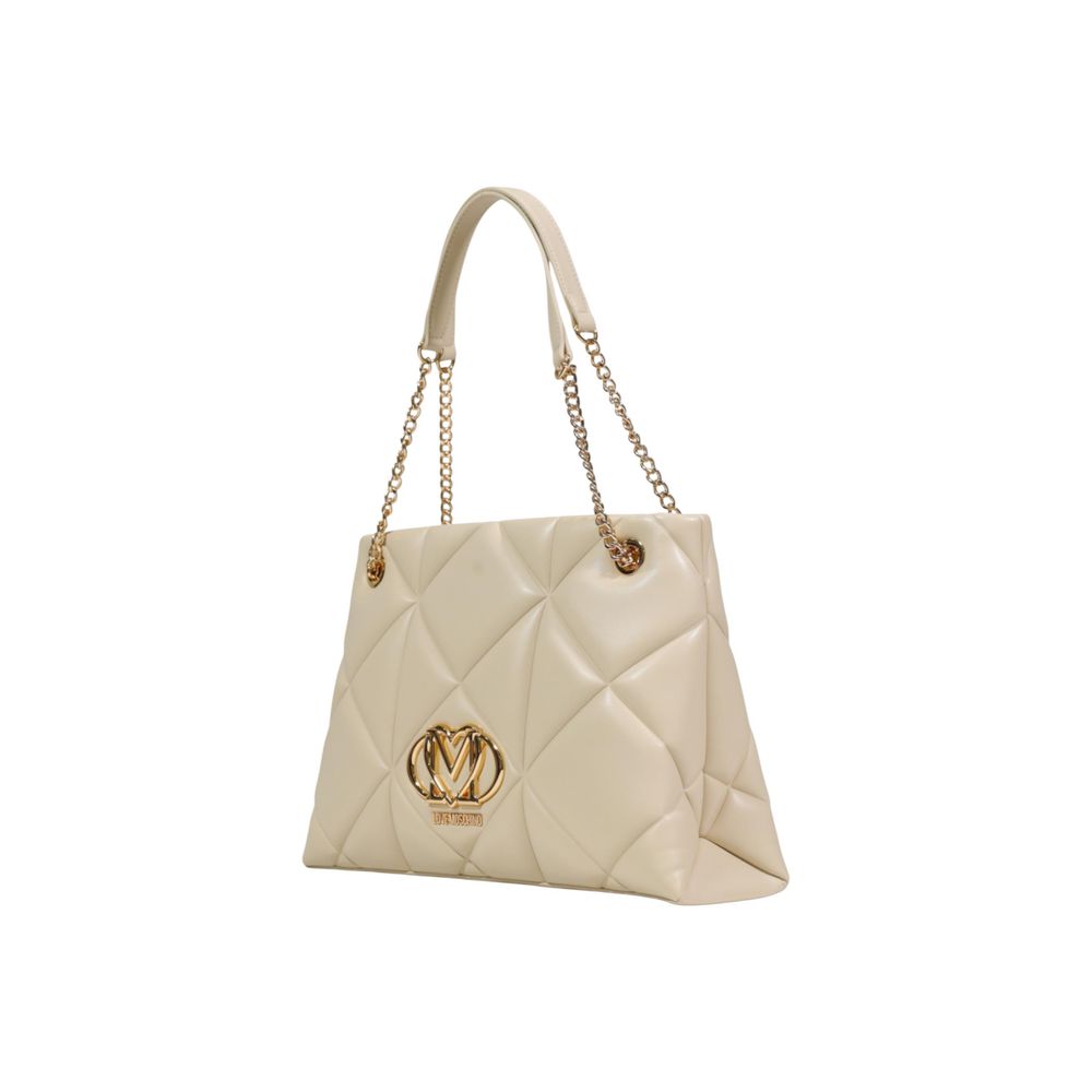 Beige Artificial Leather Handbag - ventzia