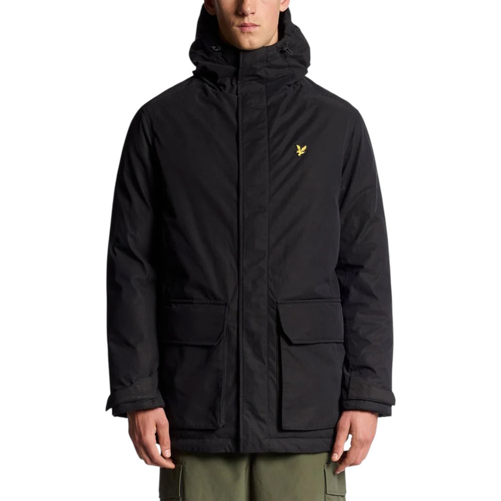 Black Polyester Parka - ventzia