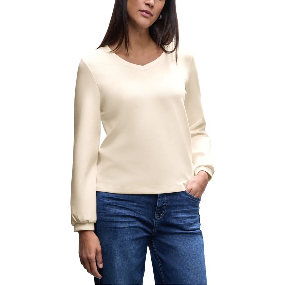 Beige Modal Sweatshirt - ventzia