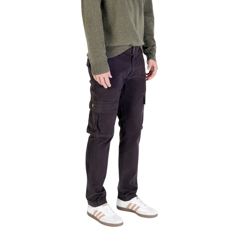 Black Cotton Cargo Pants - ventzia