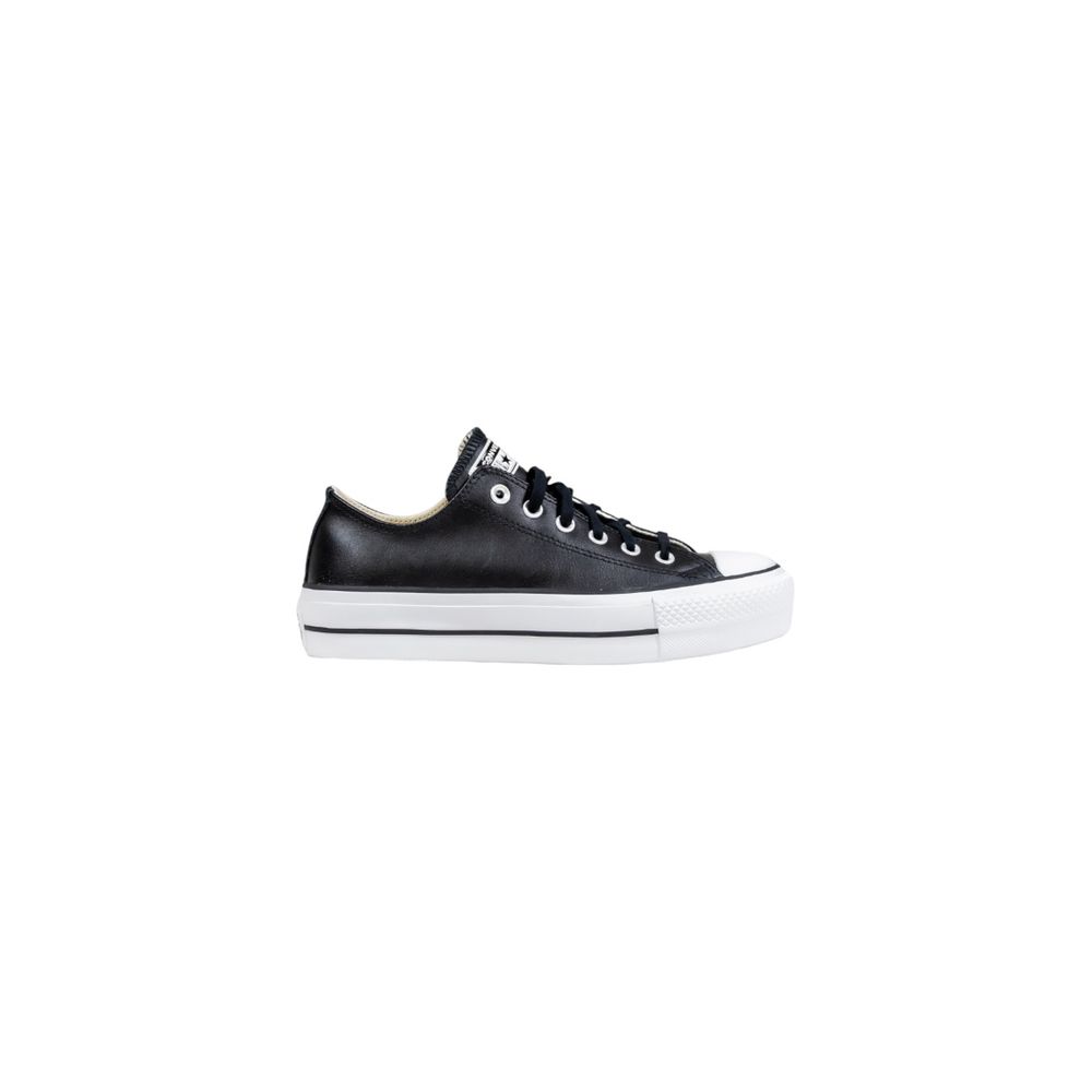 Black Leather Low Top Sneakers - ventzia