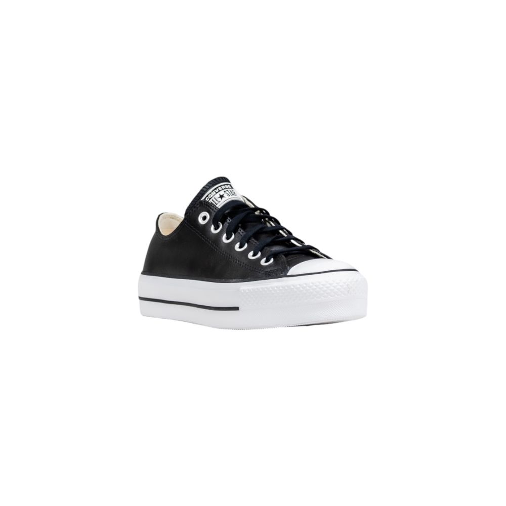 Black Leather Low Top Sneakers - ventzia