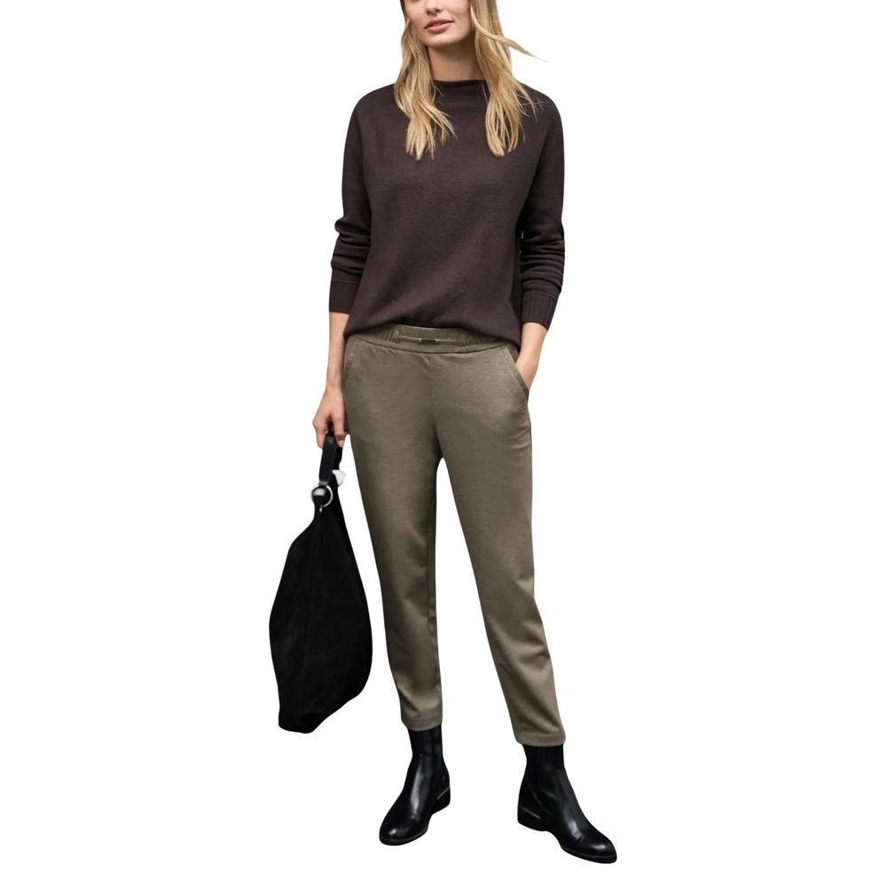 Brown Polyester Casual Pants - ventzia