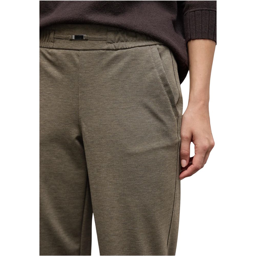 Brown Polyester Casual Pants - ventzia