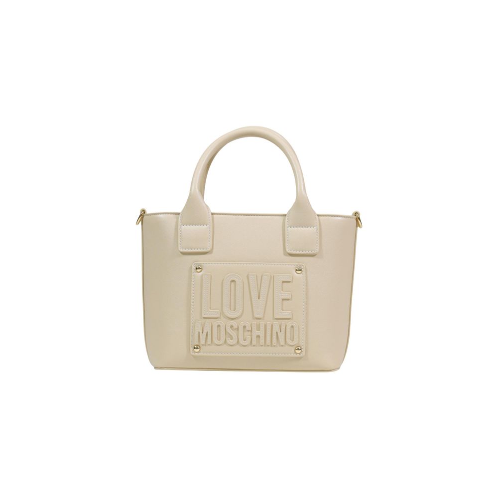 Cream Polyethylene Handbag - ventzia