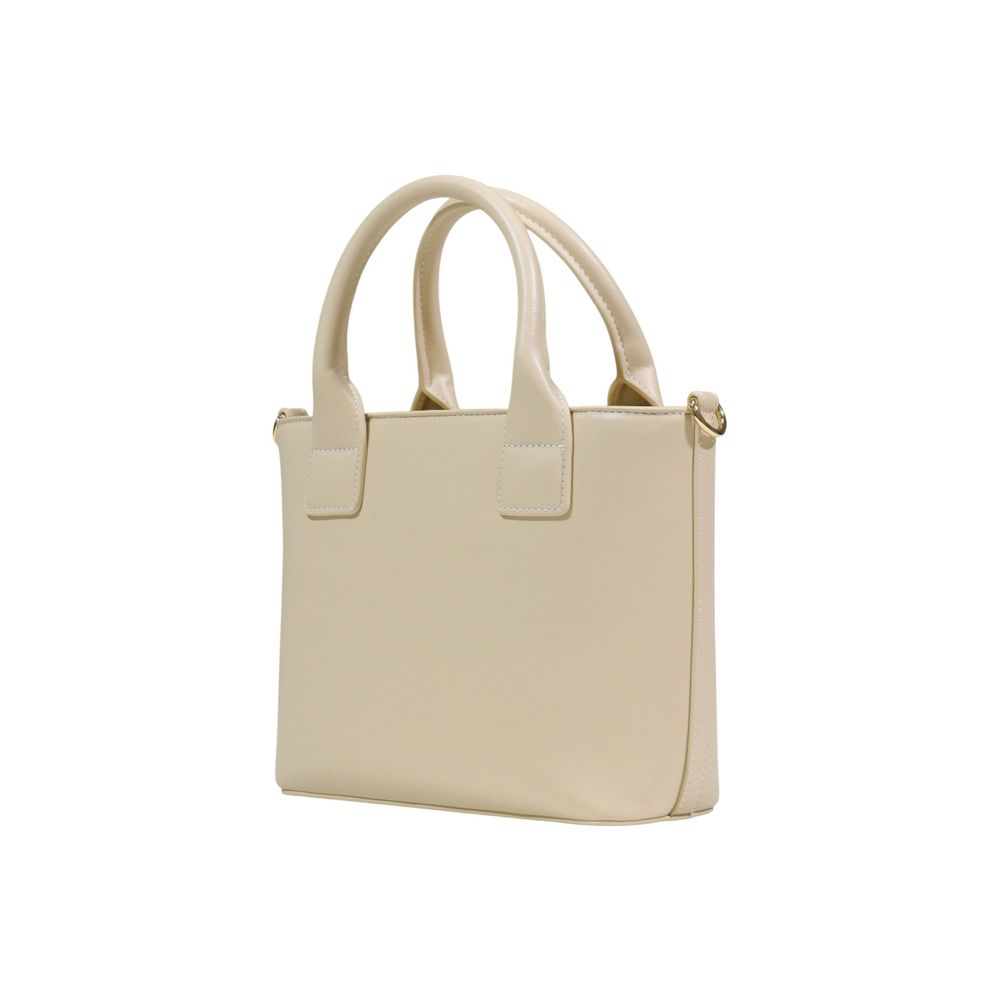 Cream Polyethylene Handbag - ventzia