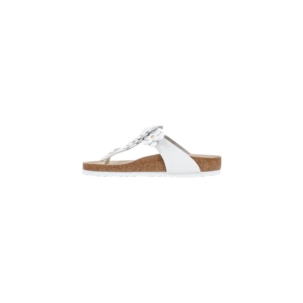 White Leather Flat Sandals - ventzia