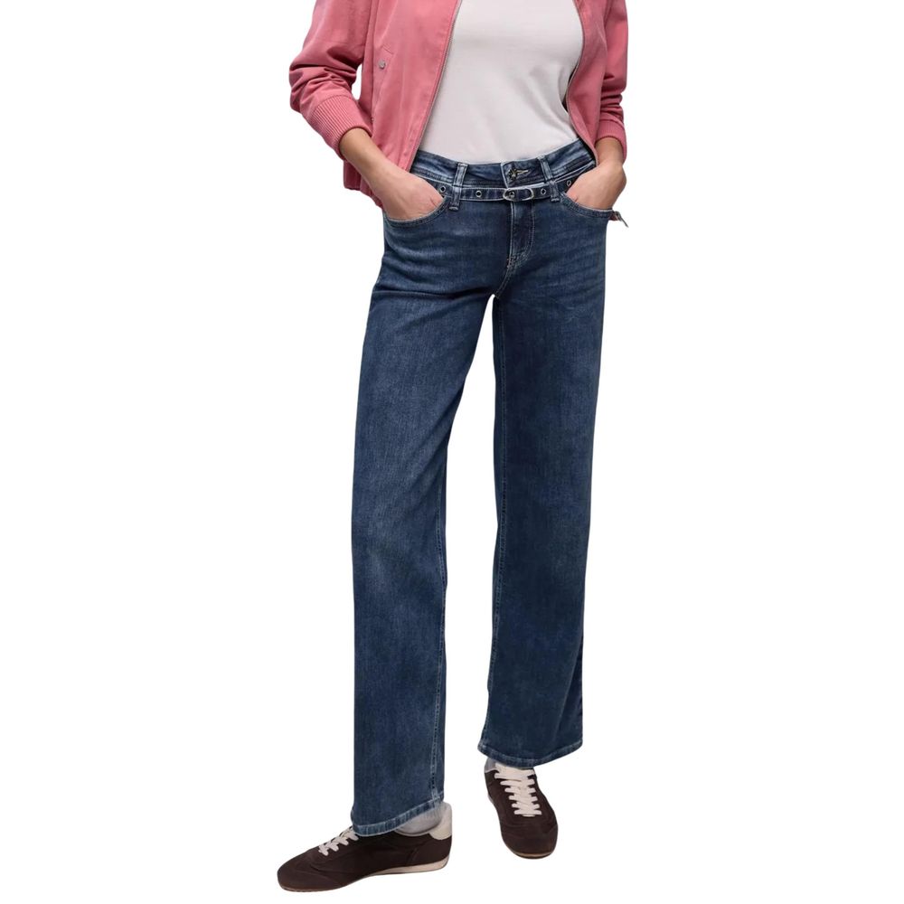 Blue Cotton Relaxed Fit Jeans - ventzia