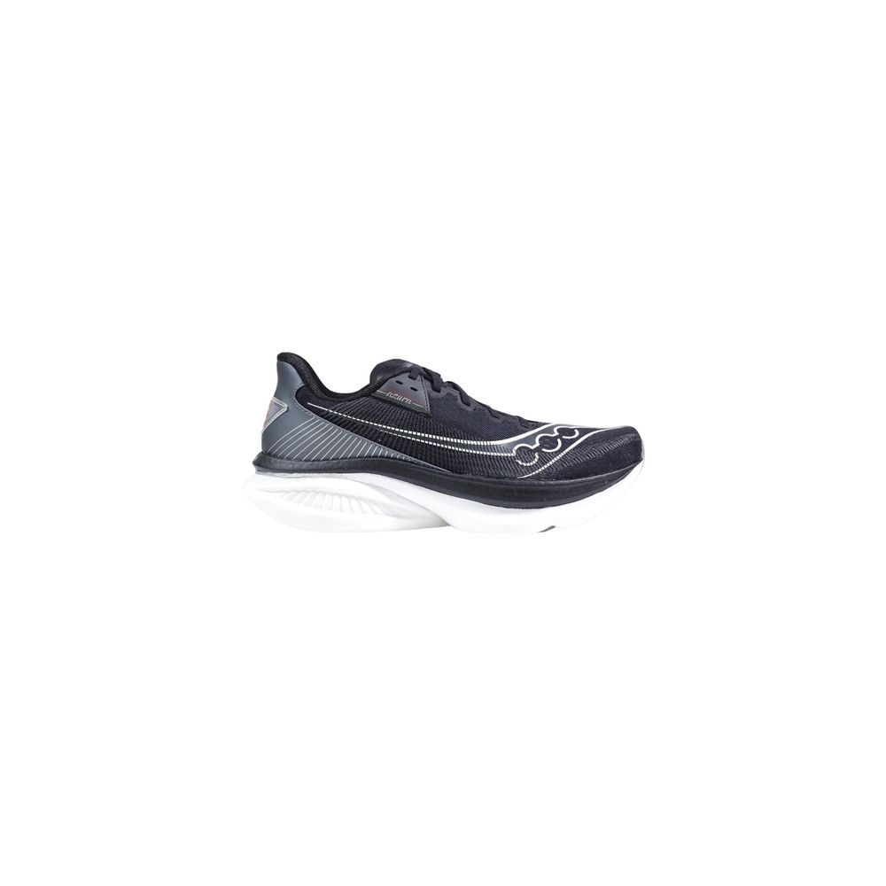 Black And White Textile Athletic Sneakers - ventzia