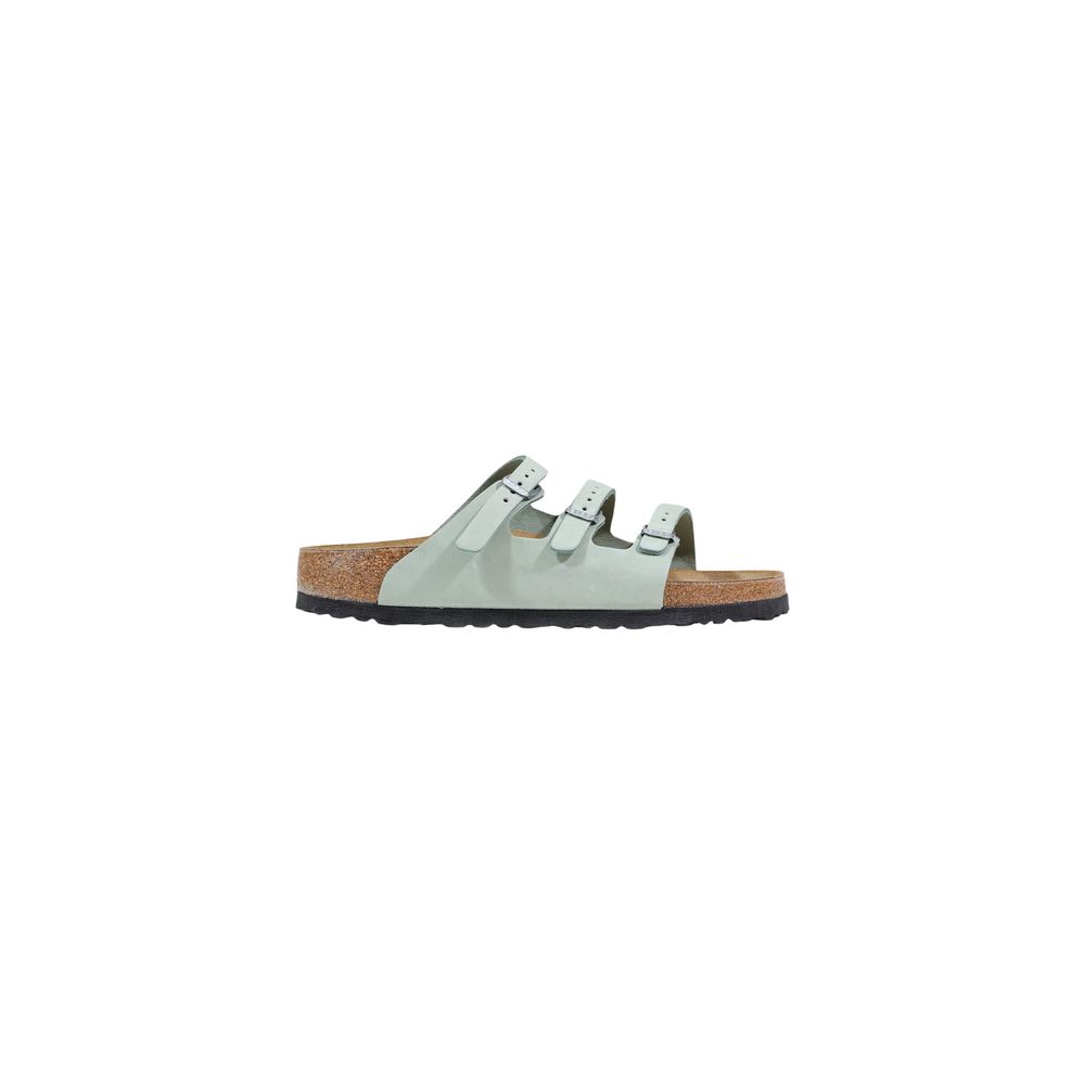 Green Leather Flat Sandals - ventzia