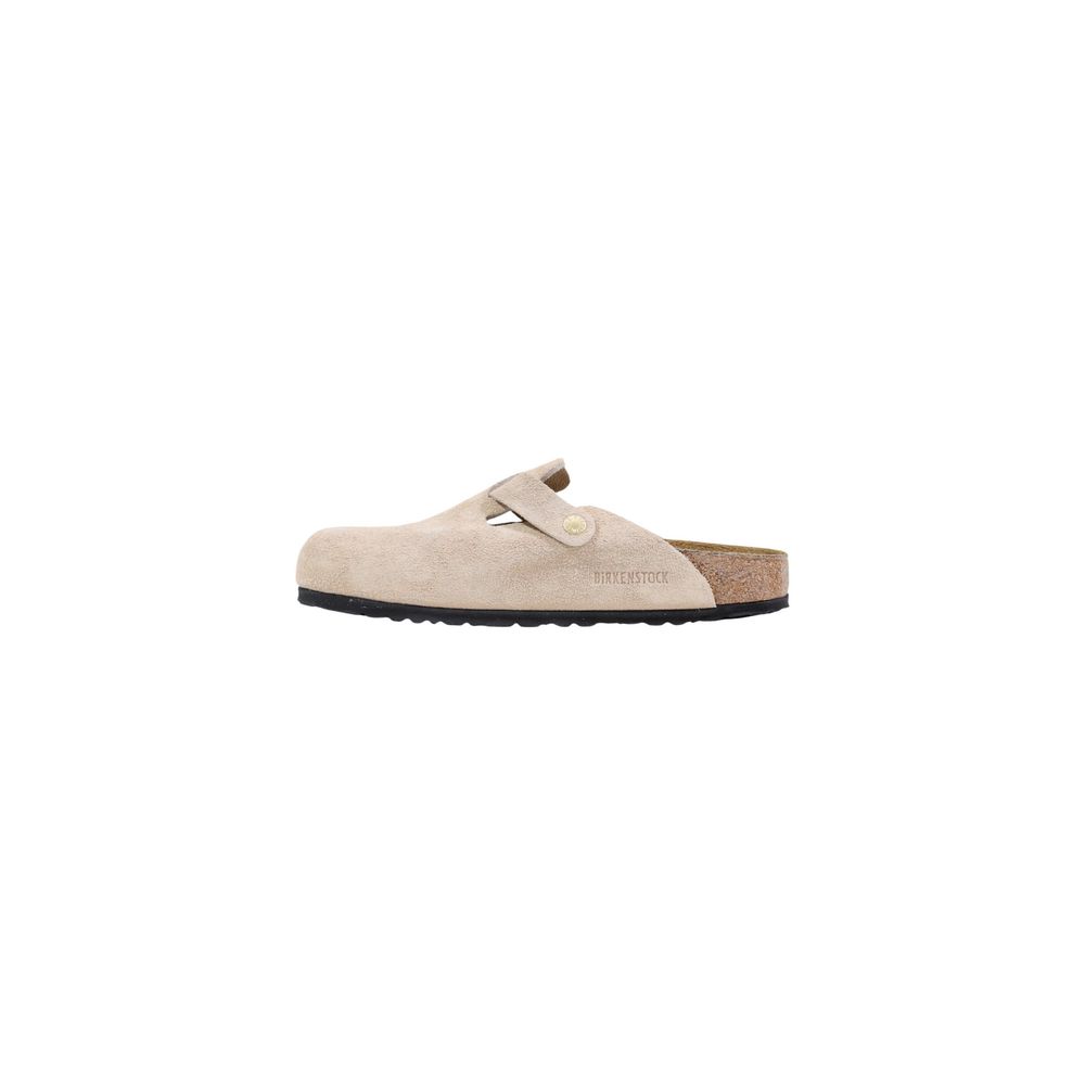 Beige Suede Leather Clogs - ventzia