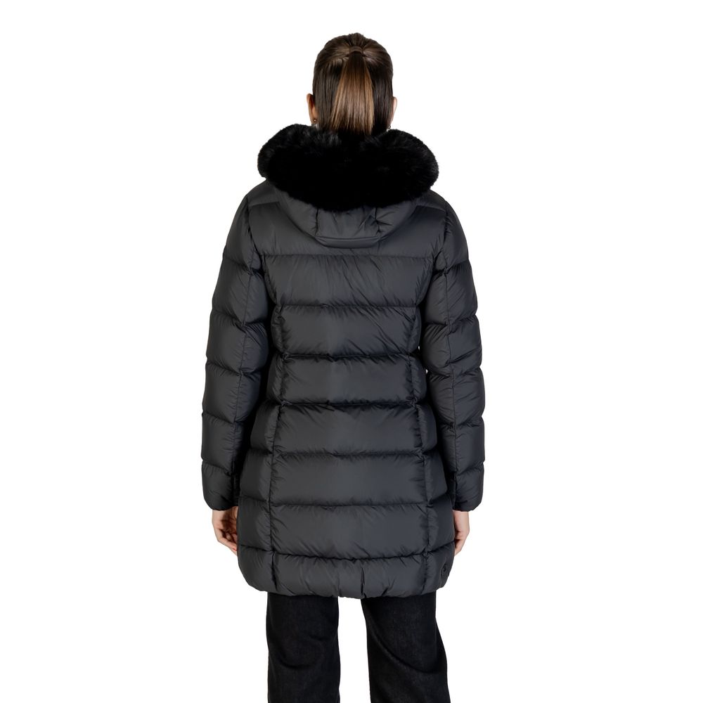 Black Polyester Coat - ventzia