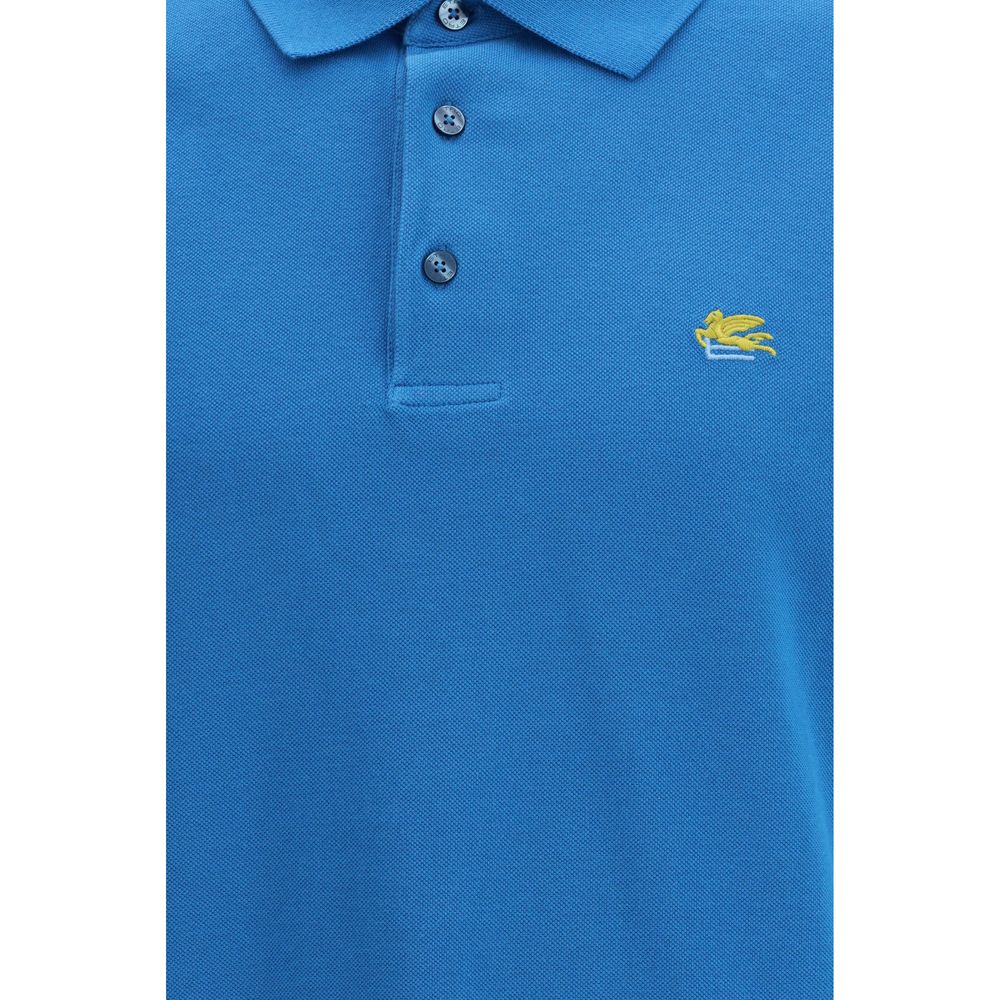 Blue Cotton Polo Shirt - ventzia