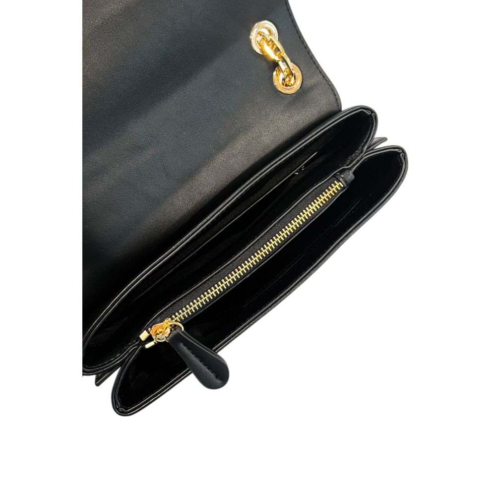 Black PU Women Crossbody Bag - ventzia