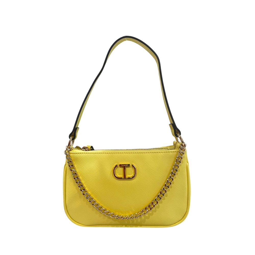 Yellow PU Women Shoulder Bag - ventzia