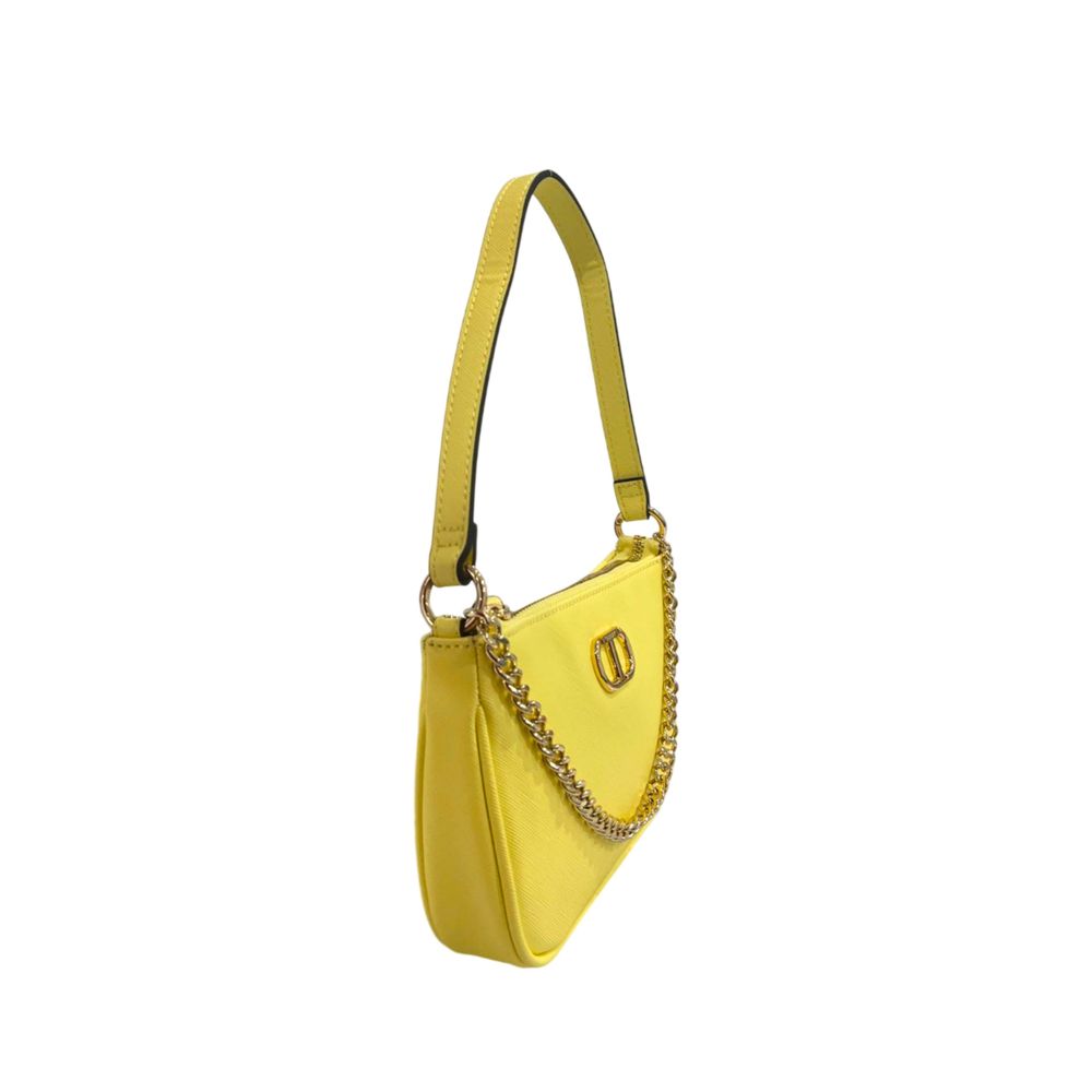 Yellow PU Women Shoulder Bag - ventzia