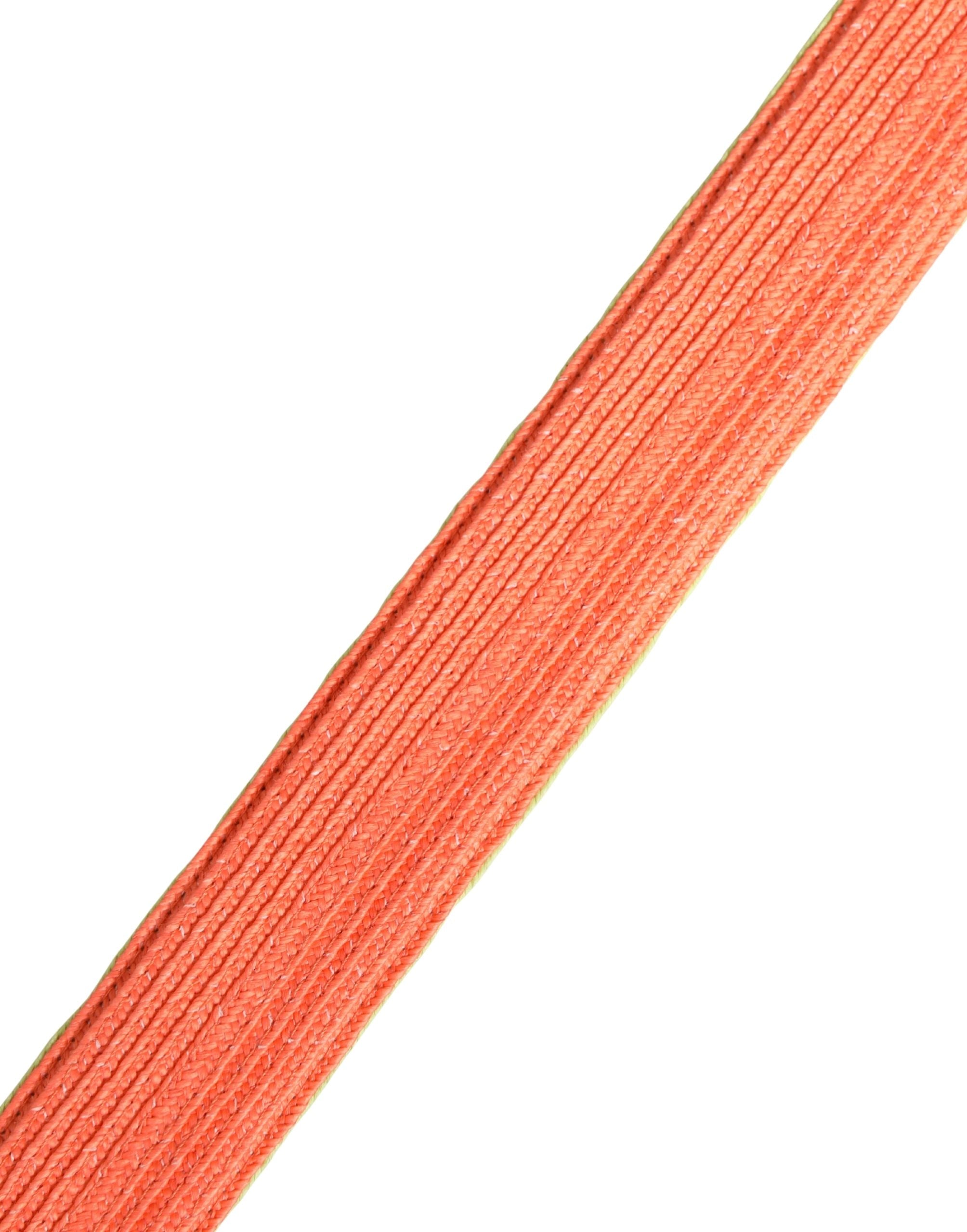 Green Orange Braided Metal Buckle Waist Cintura Belt - ventzia