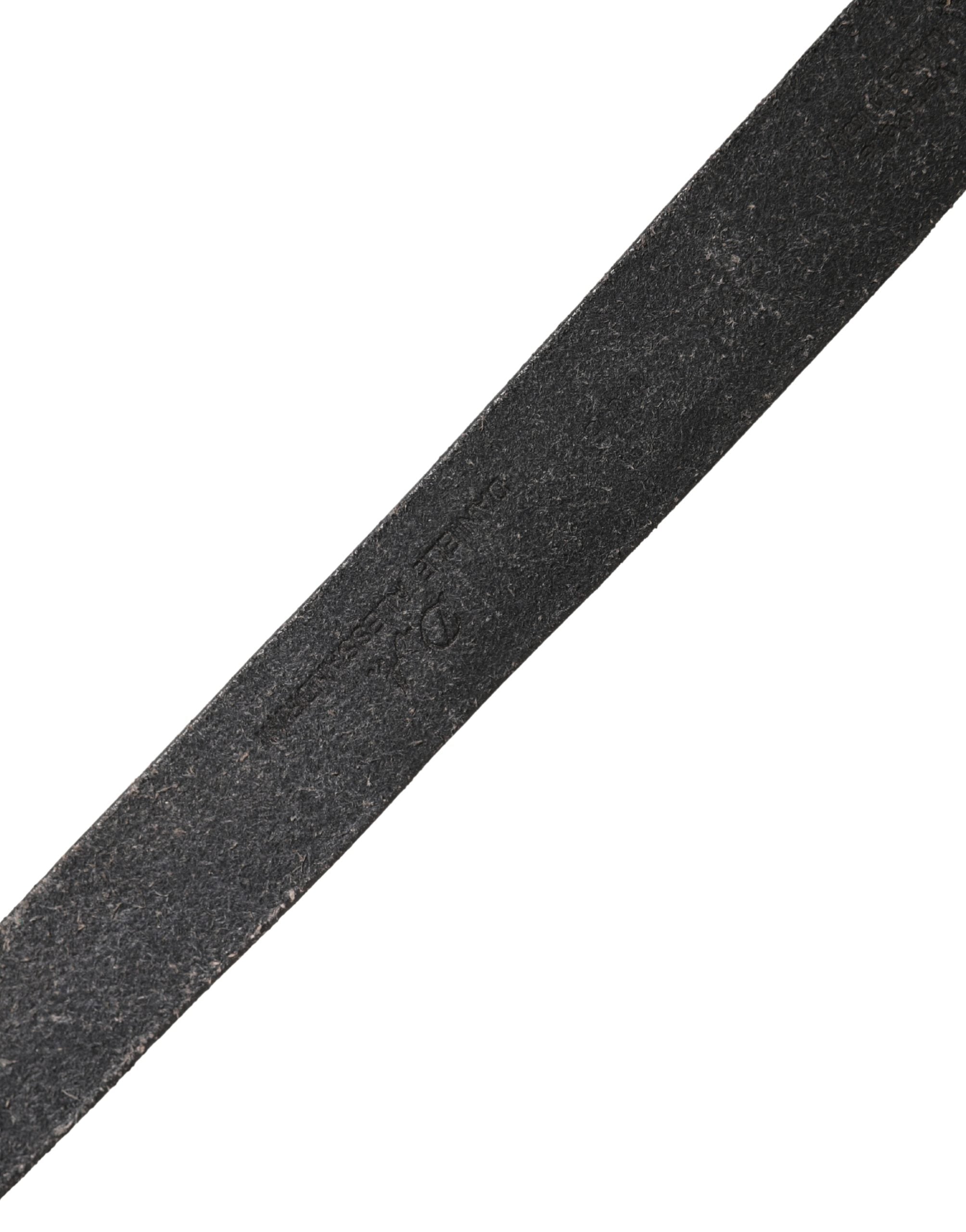 Men Black Leather Metal Buckle Belt - ventzia