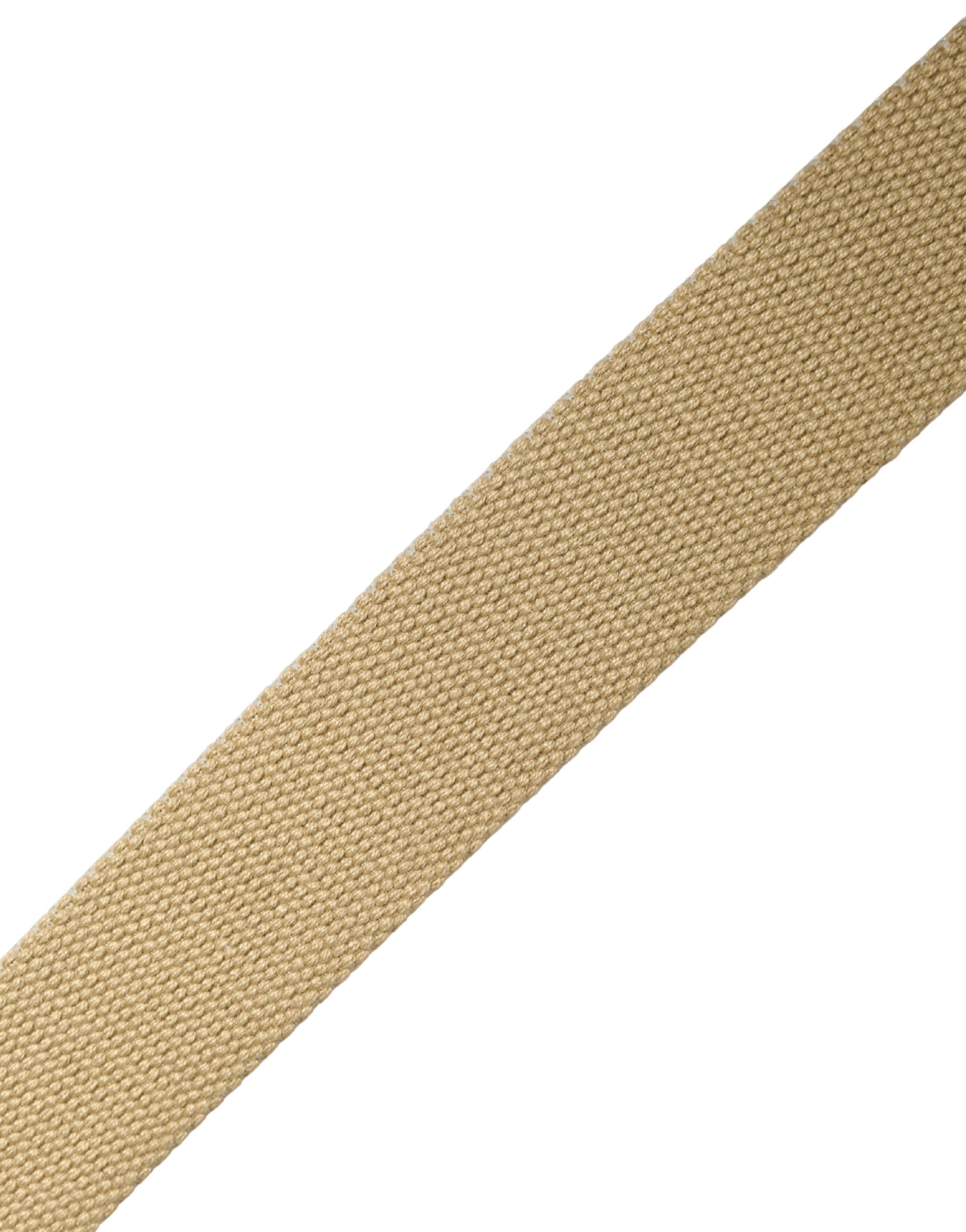 Men Beige Canvas Silver Metal Buckle Cintura Belt - ventzia