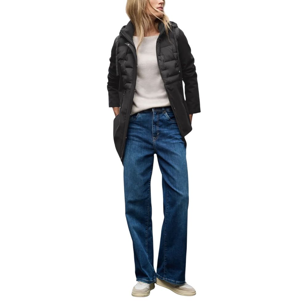 Black Polyester Coat - ventzia