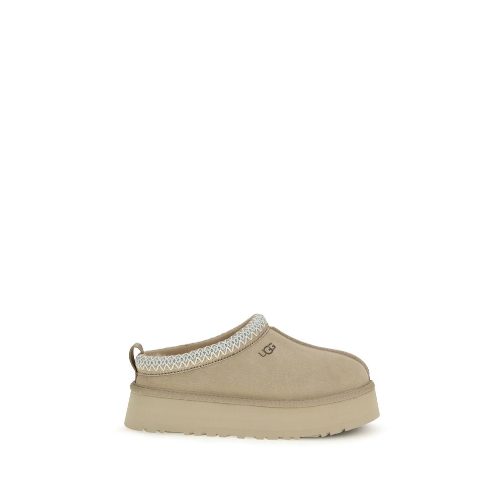 Beige Calf Leather Bos Taurus Mules - ventzia