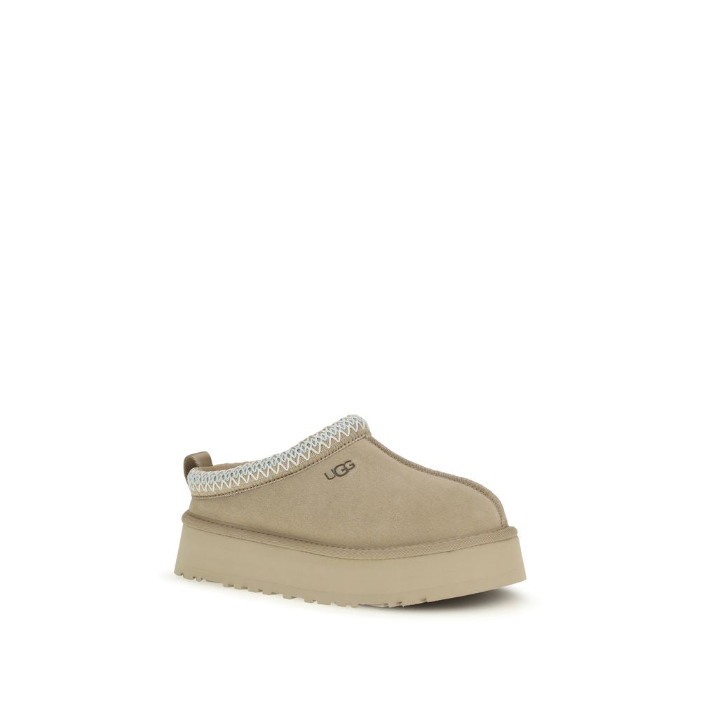 Beige Calf Leather Bos Taurus Mules - ventzia