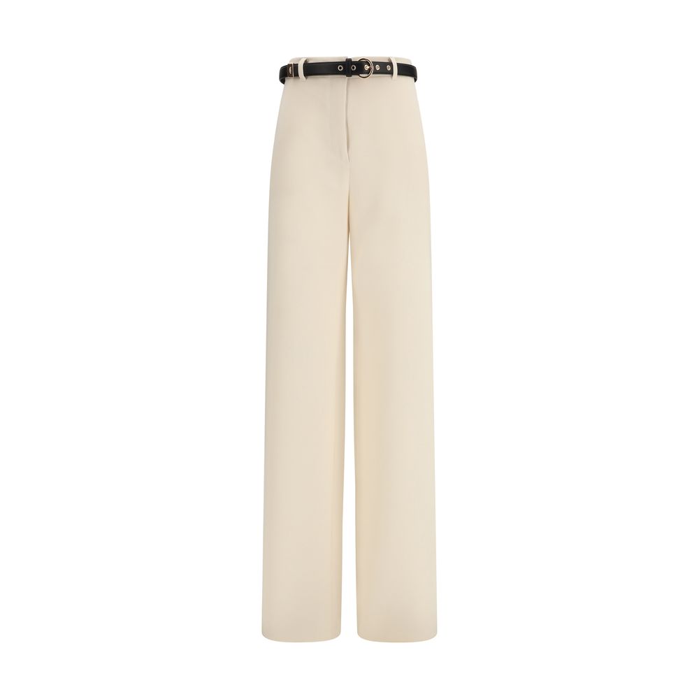 Beige Triacetate Dress Pants - ventzia