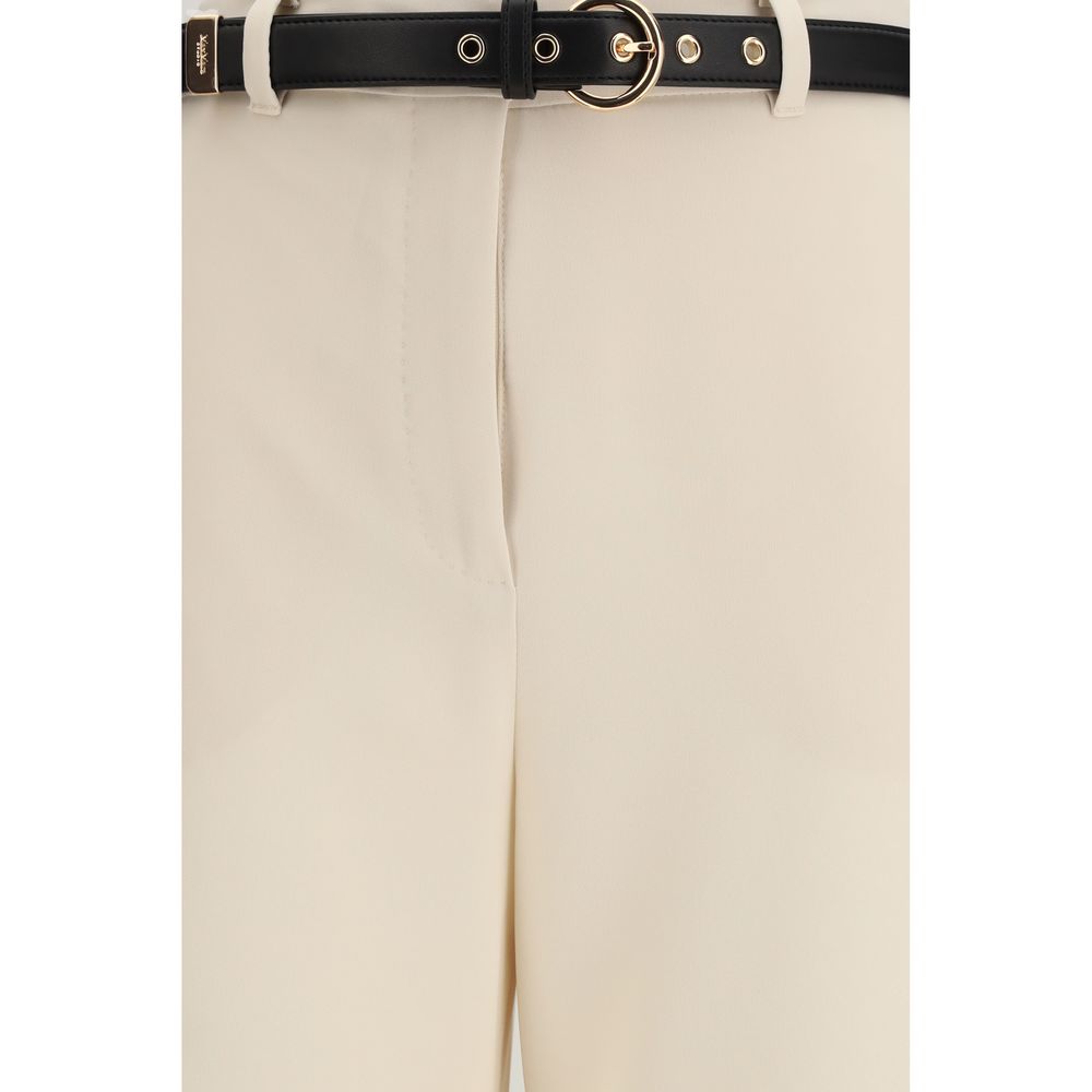 Beige Triacetate Dress Pants - ventzia