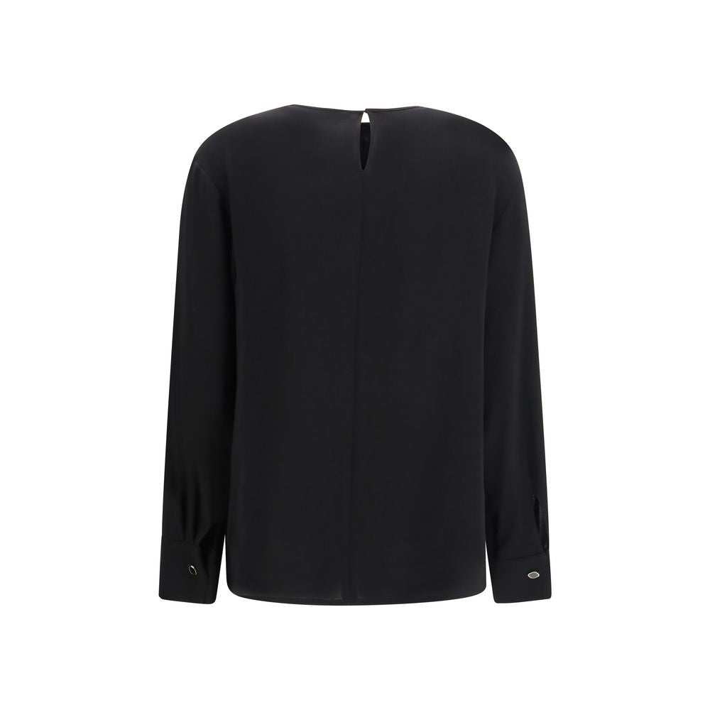 Black Triacetate Blouse - ventzia