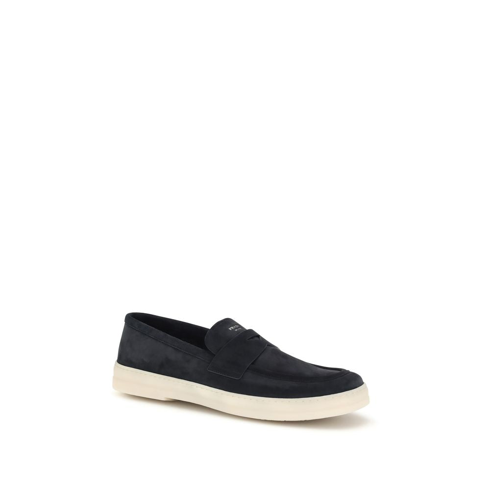 Blue Calf Leather Bos Taurus Slip-On Loafers - ventzia