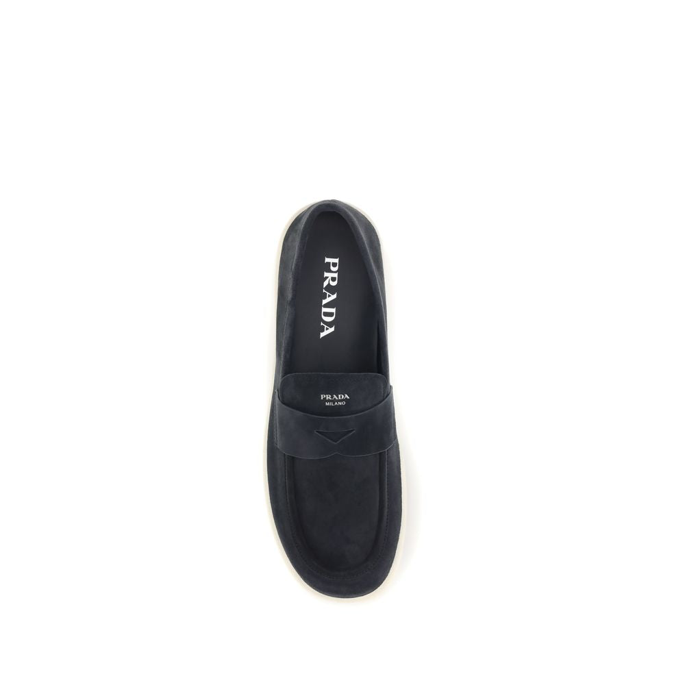 Blue Calf Leather Bos Taurus Slip-On Loafers - ventzia