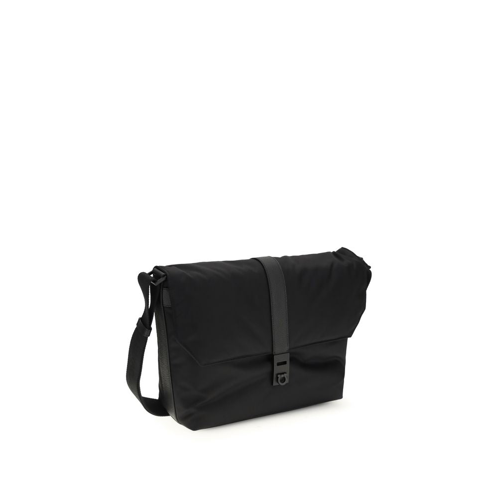 Black Nylon Shoulder Bag - ventzia