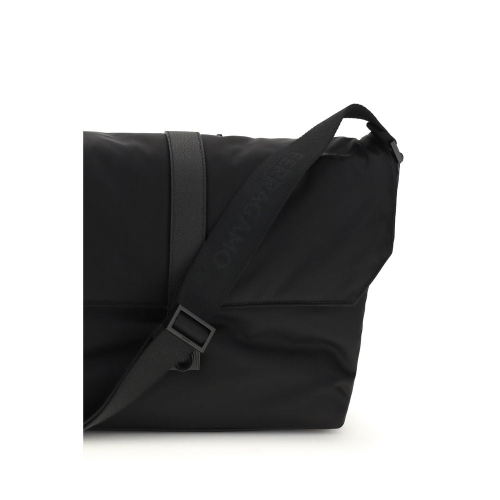 Black Nylon Shoulder Bag - ventzia