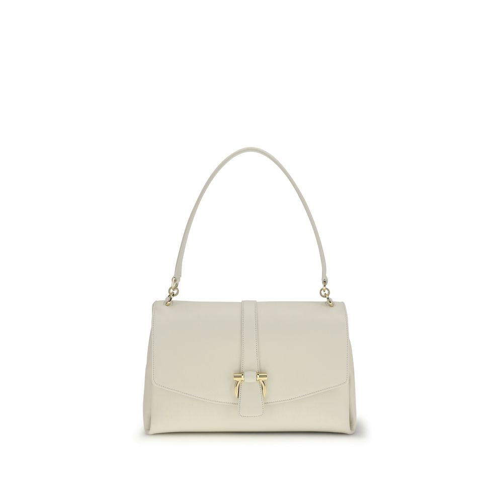 White Calf Leather Bos Taurus Shoulder Bag - ventzia
